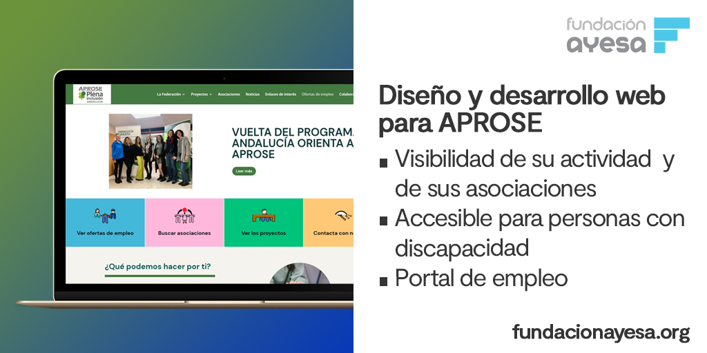 Fundación Ayesa desarrolla la nueva web de APROSE Sevilla